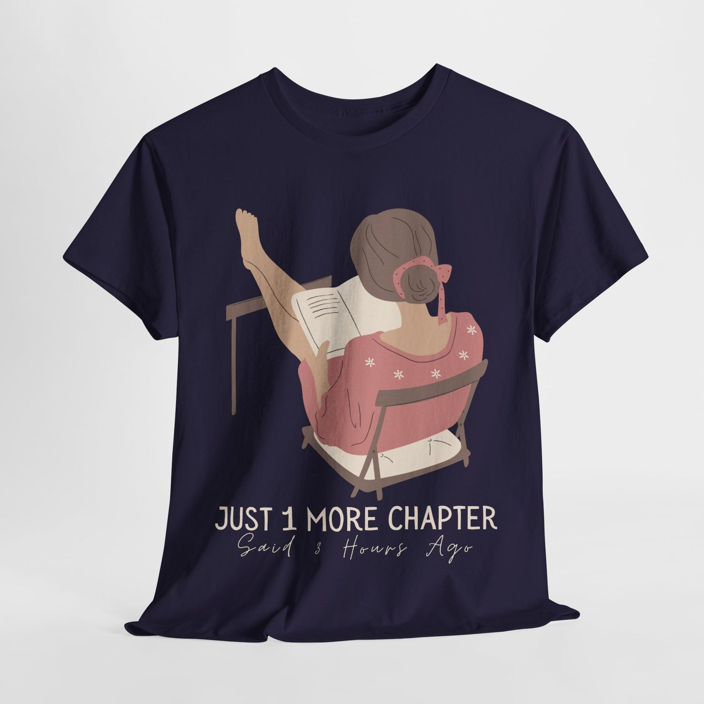 Teen/Adult Unisex Just One More Chapter Tee – Cozy Reader Edition