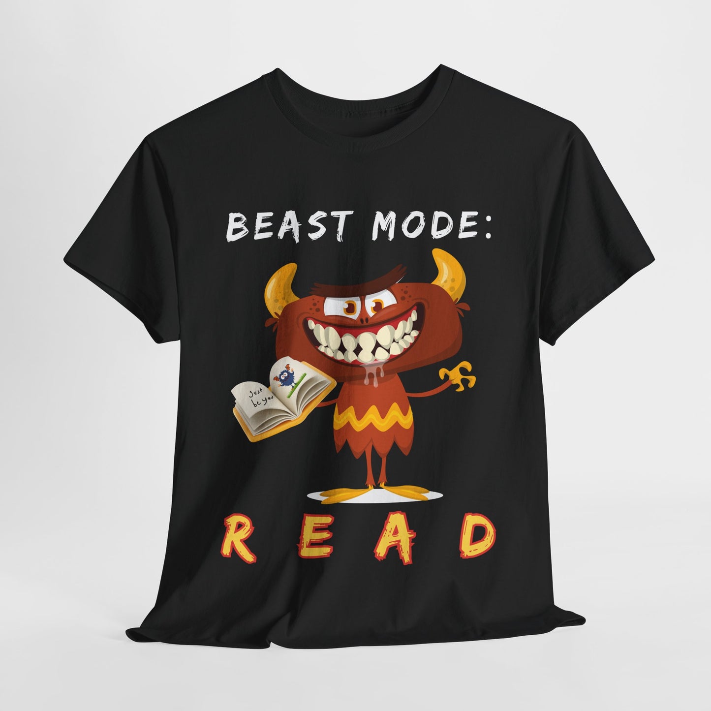 Teen/Adult Unisex “Beast Mode: READ” Tee – Fierce & Funny Reading Shirt for Book Warriors