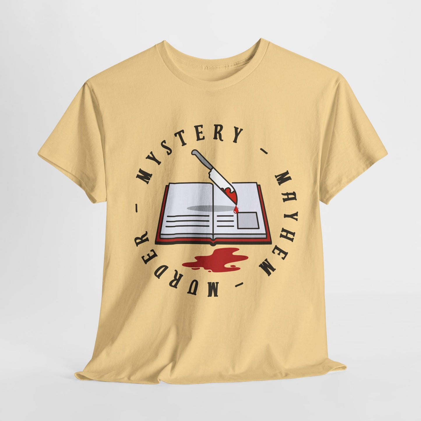 Teen/Adult Unisex Mystery Mayhem Murder T-Shirt – Crime Thriller Reader Tee