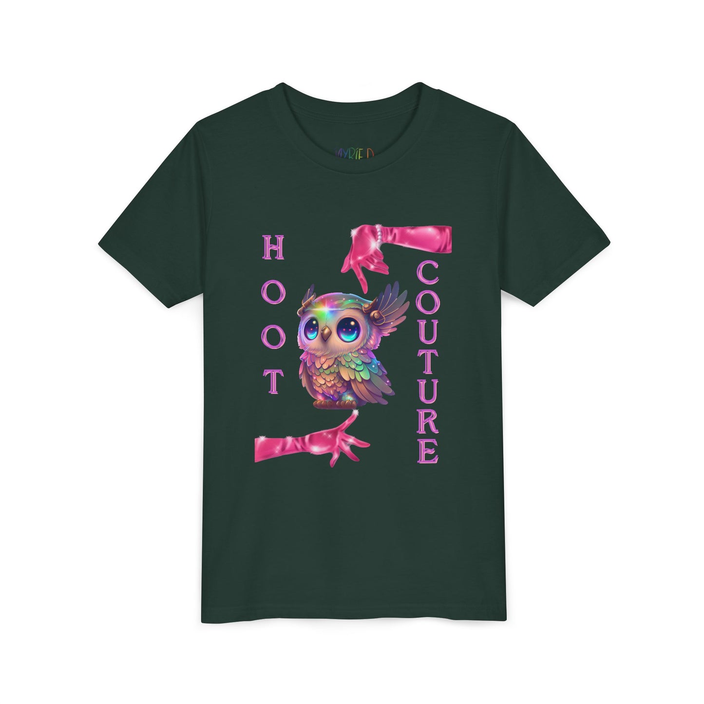 Youth Hoot Couture T-Shirt – Rainbow Owl Fashion Tee for Bold & Creative Kids