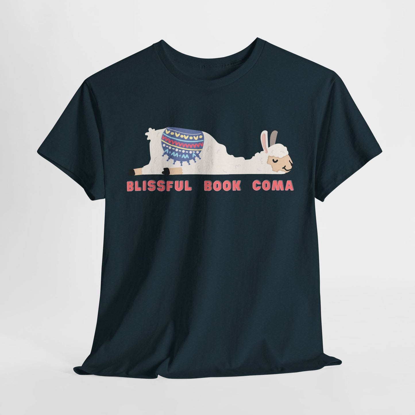 Teen/Adult Unisex – Blissful Book Coma Llama Tee