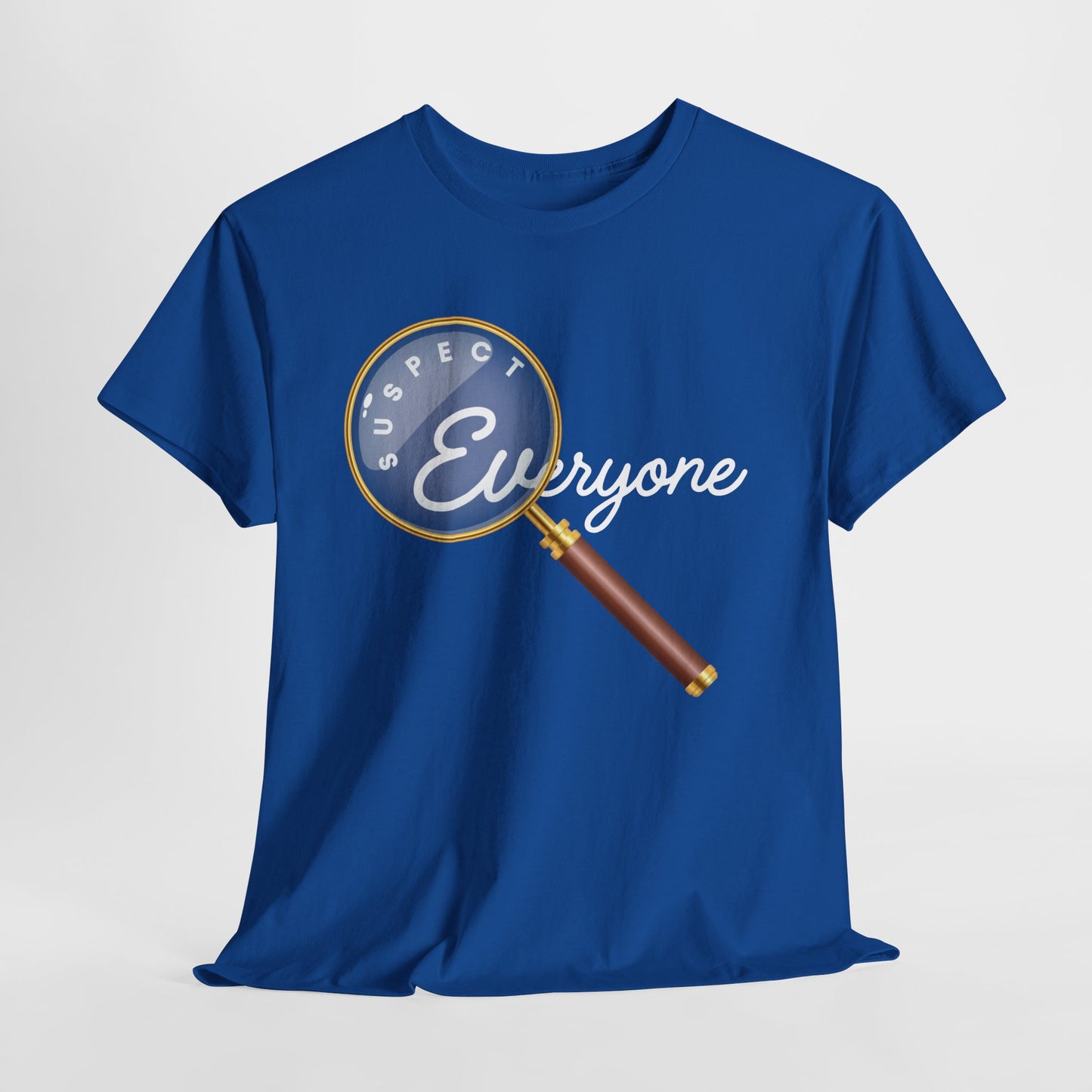 Teen/Adult Unisex Suspect Everyone Tee – Perfect Gift for Mystery Lovers & True Crime Fans