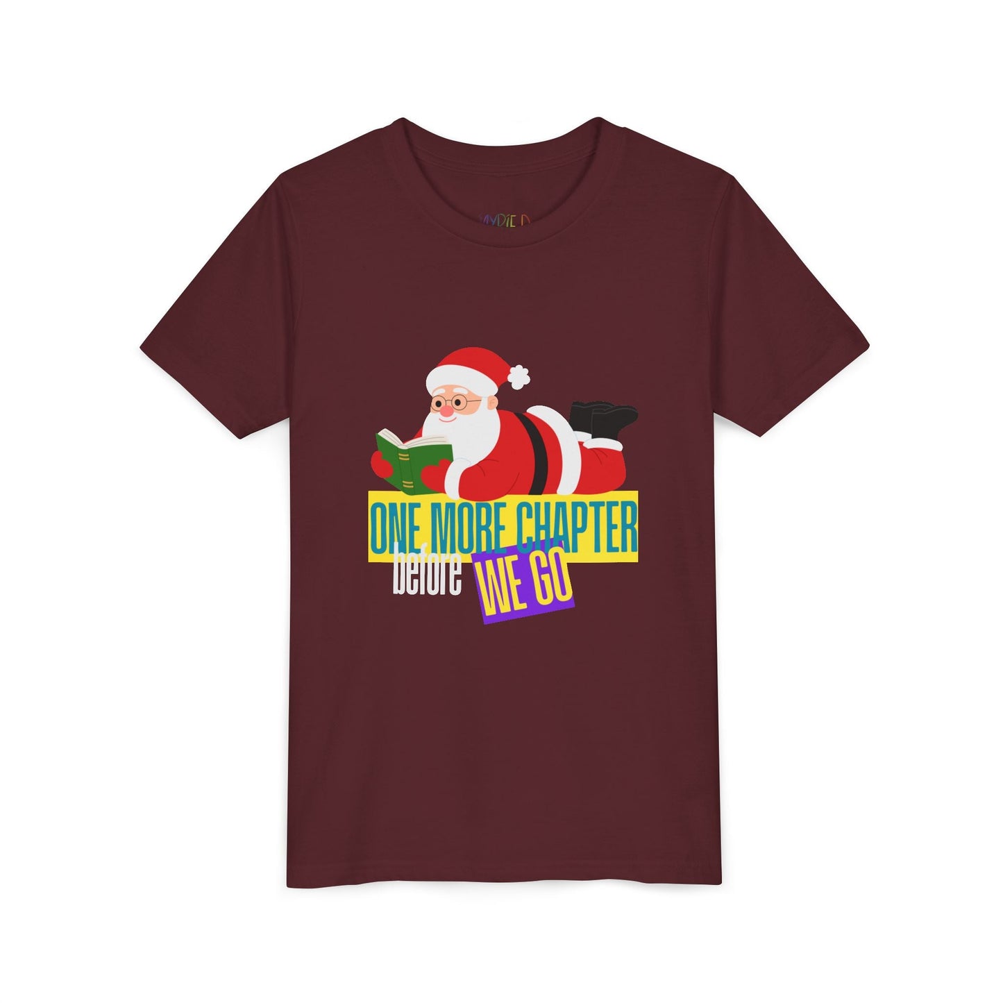 Youth One More Chapter T-Shirt â€“ Reading Santa Design Printify