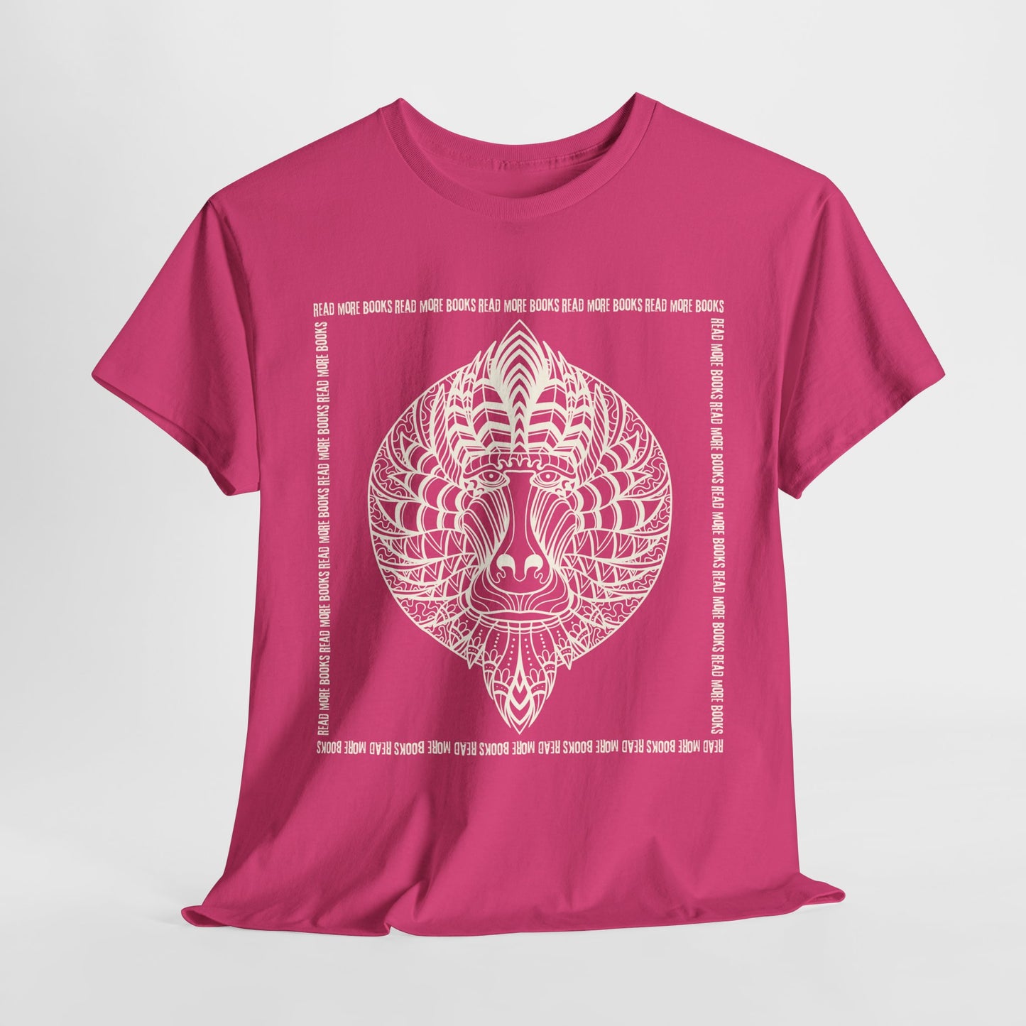 Teen/Adult Unisex Read More Mandrill Tee – Tribal Line Art for Book Lovers
