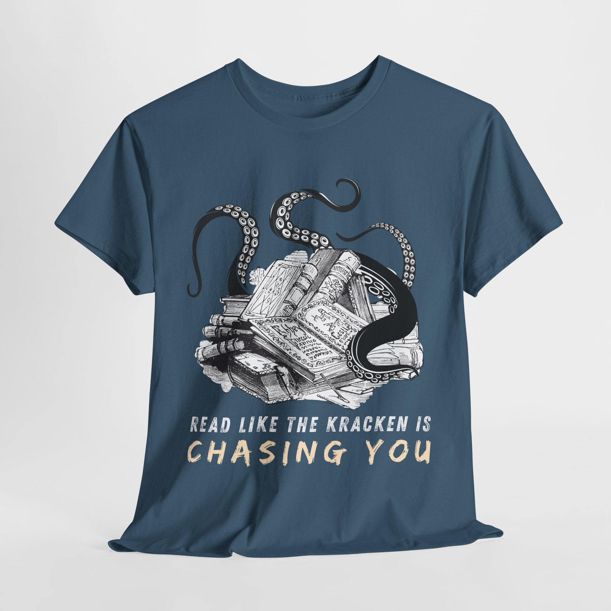 Teen/Adult Unisex â€œRead Like the Kraken Is Chasing Youâ€ Tee â€“ Deep Sea Deadline Energy Printify