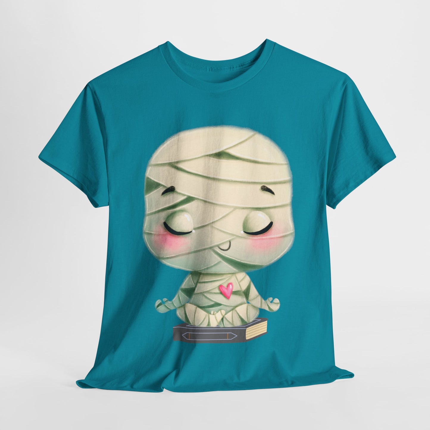 Teen/Adult Unisex Cute Mummy Reading Tee – Spooky Sweet Halloween Book Lover Shirt