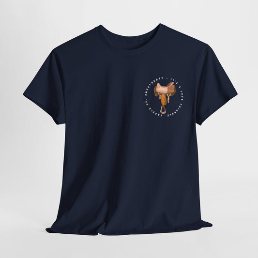 Teen/Adult Unisex Tee – It’s a Love Triangle, Saddle Up Sweetheart (Little Edition)