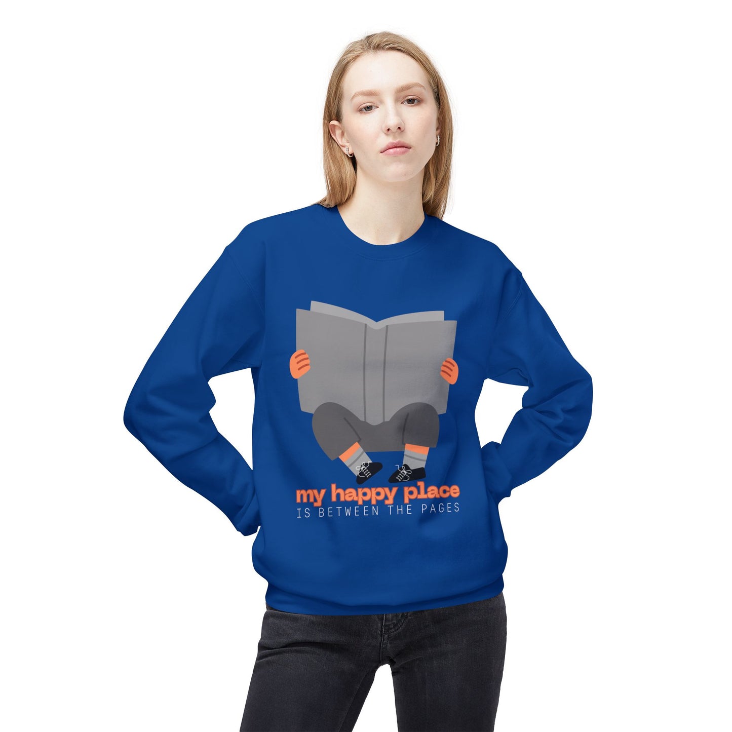 Teen/Adult Unisex My Happy Place Is Between the Pages Sweatshirt