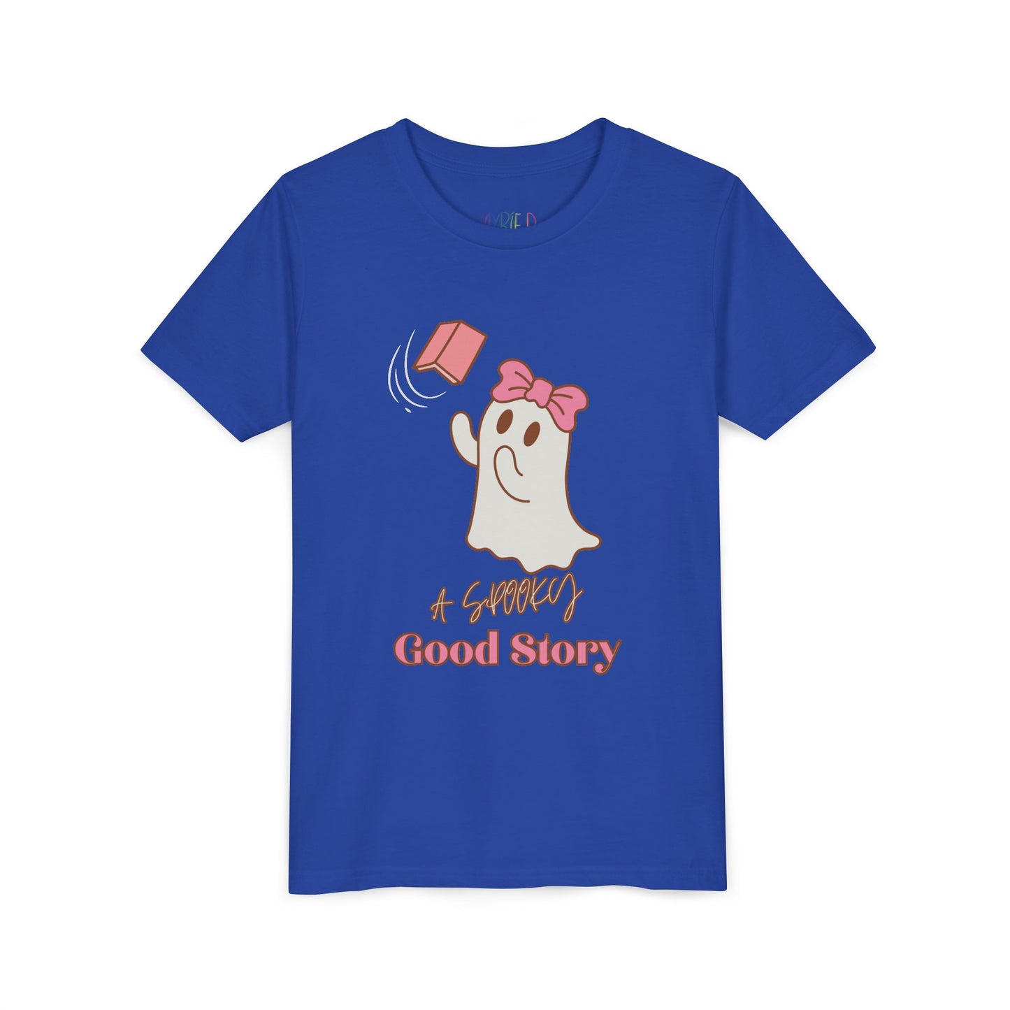 Youth A Spooky Good Story Tee – Cute Halloween Ghost Reading Shirt