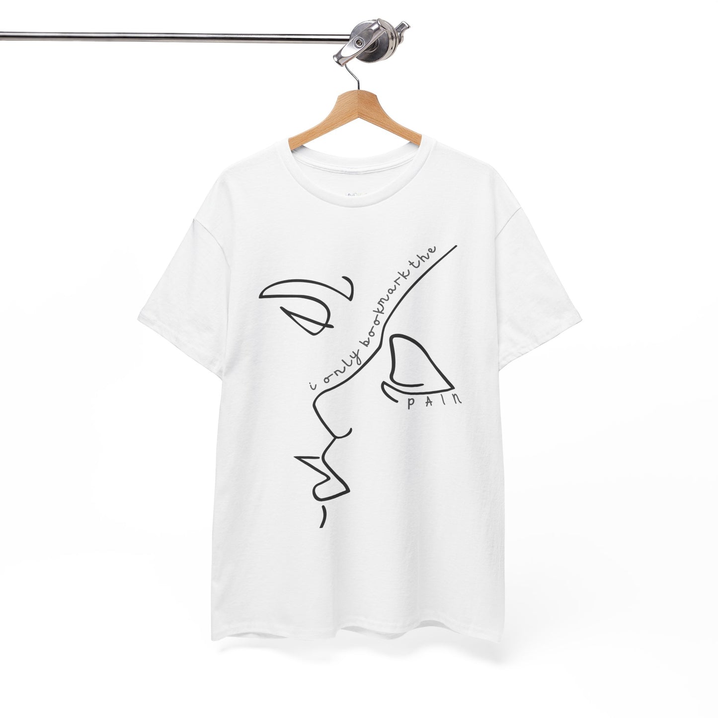 Teen/Adult Unisex Tee â€“ I Only Bookmark the Pain (Minimalist Face Edition)