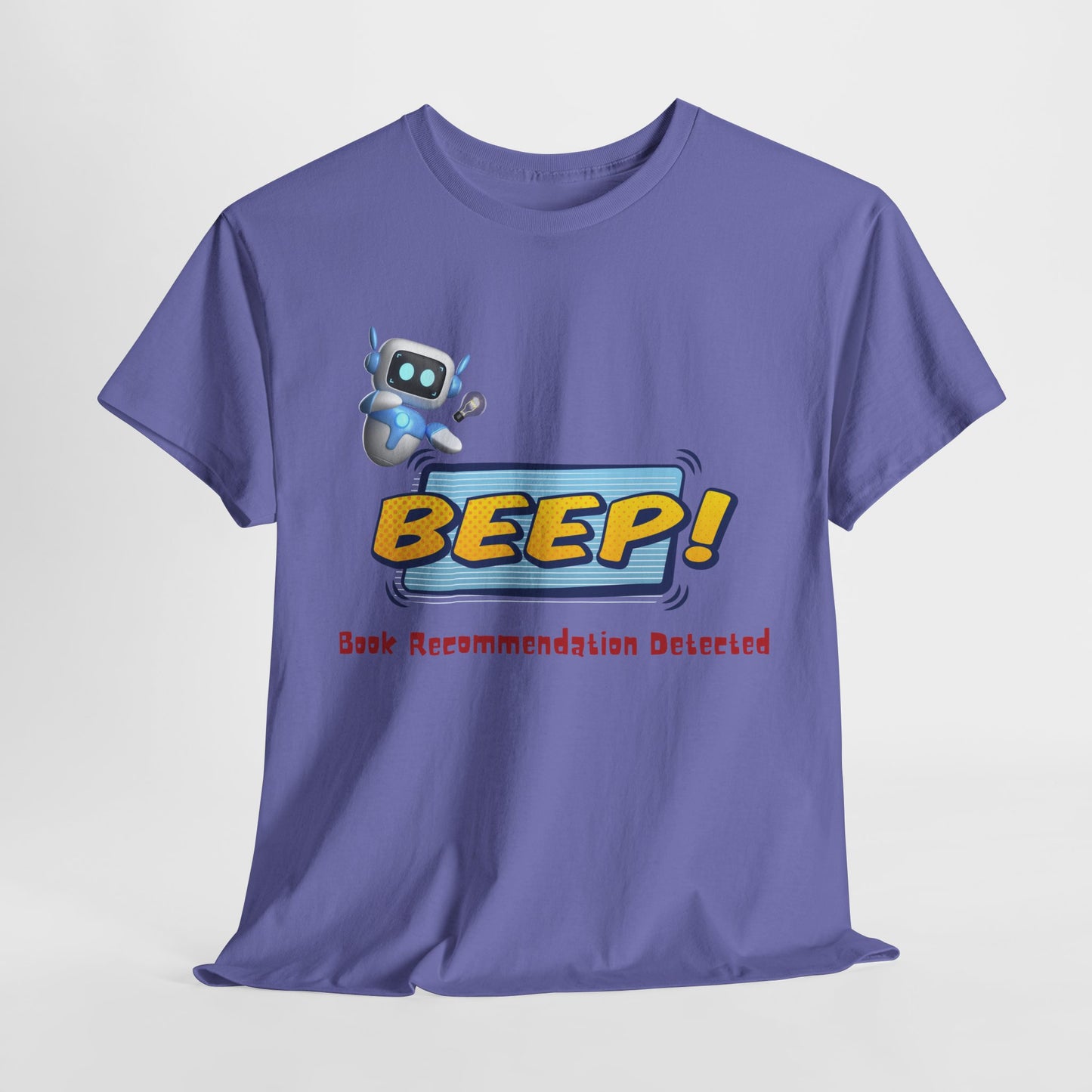 Teen/Adult Unisex BEEP! Book Recommendation Detected Tee – A Geeky-Cool Gift for Readers Who Share the Love