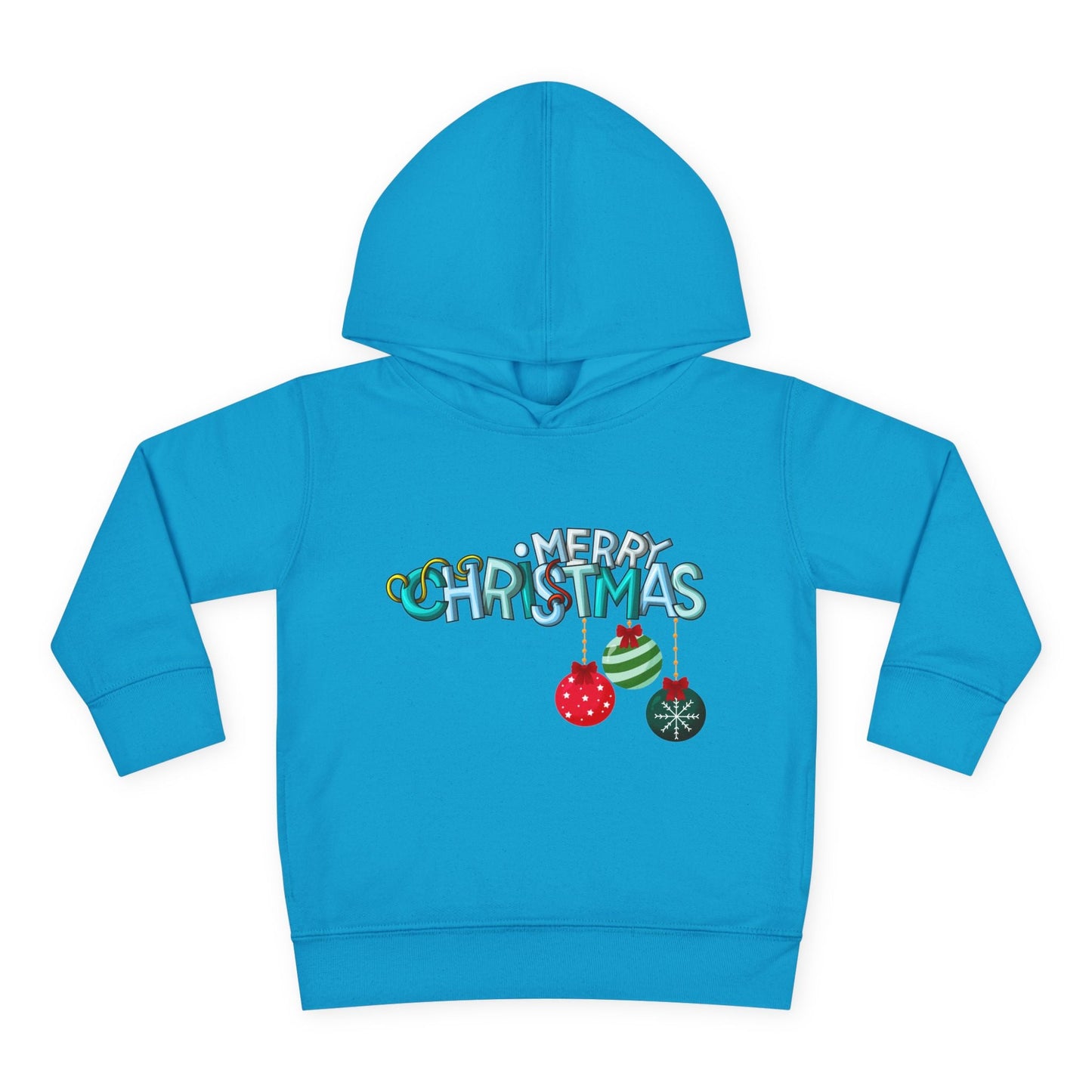 Toddler Merry Christmas Hoodie â€“ Festive Ornaments Design Printify