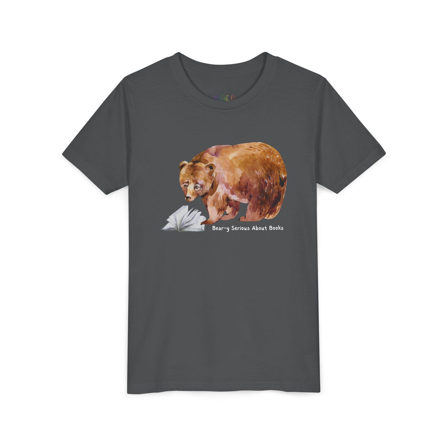 Youth Bear-y Serious About Books Tee – Funny Bear Shirt for Book-Loving Kids