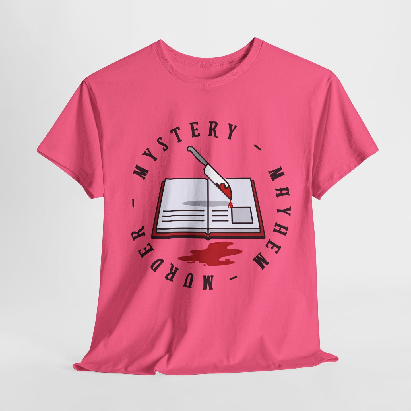 Teen/Adult Unisex Mystery Mayhem Murder T-Shirt – Crime Thriller Reader Tee