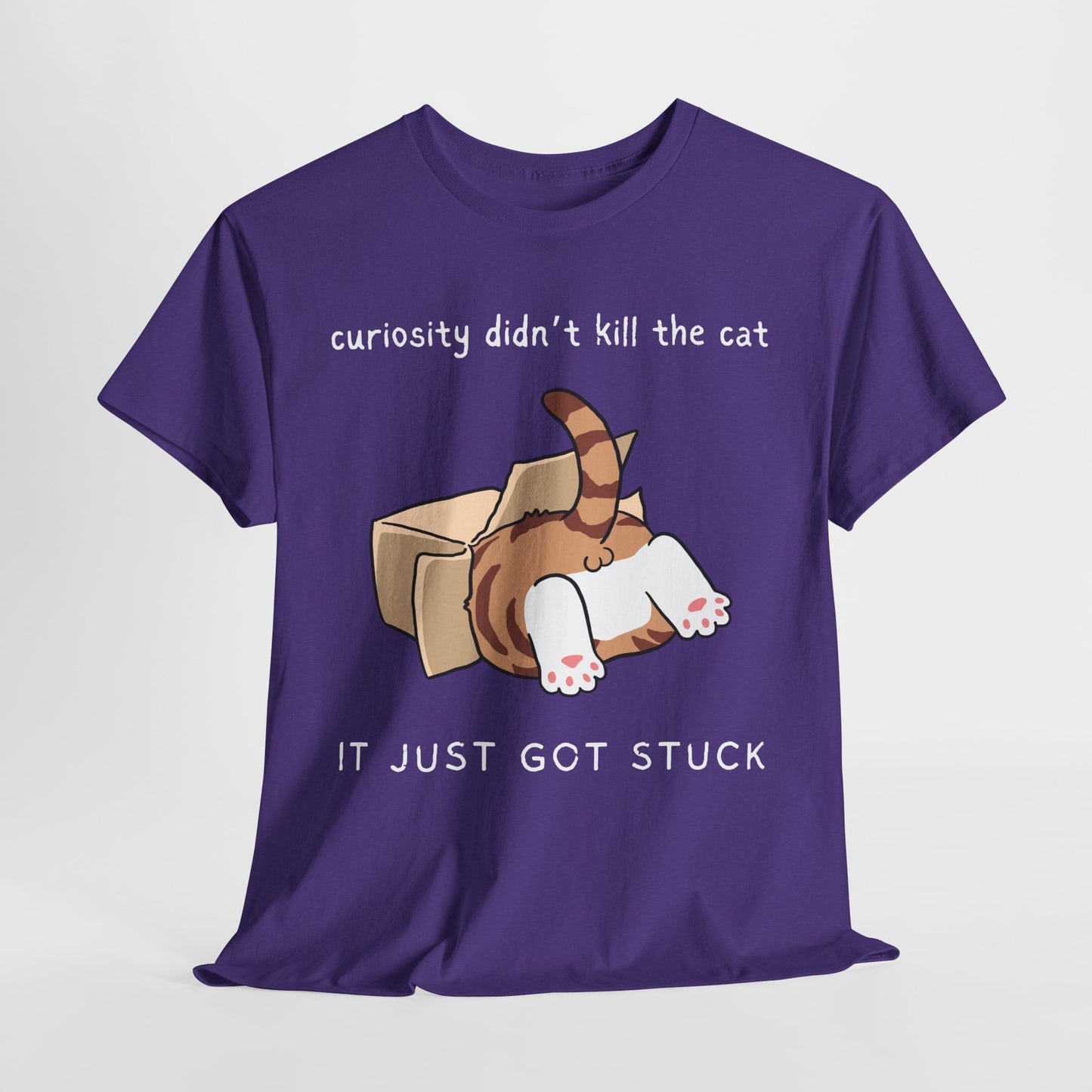 Teen/Adult Unisex Curiosity Cat Tee – Funny Gift for Bookish Cat Lovers