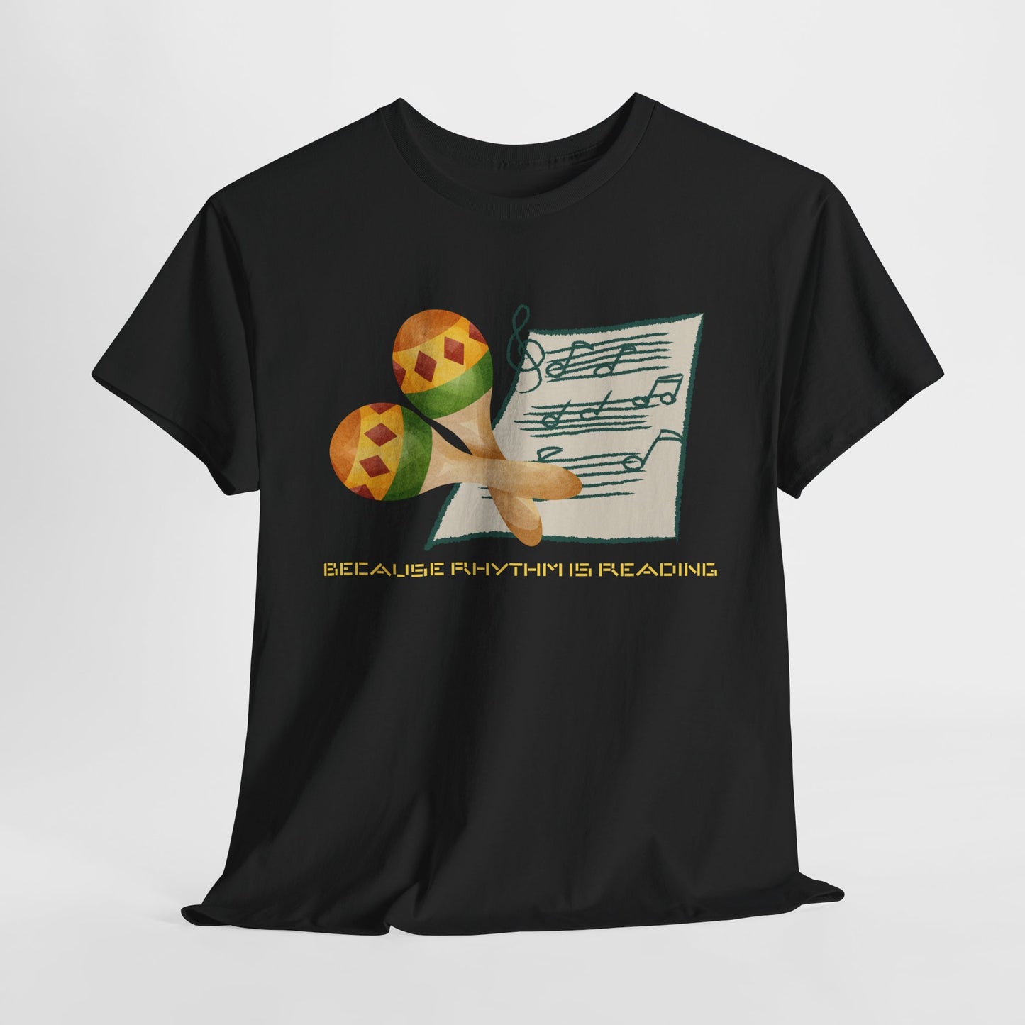 Teen/Adult Unisex Because Rhythm Is Reading Tee