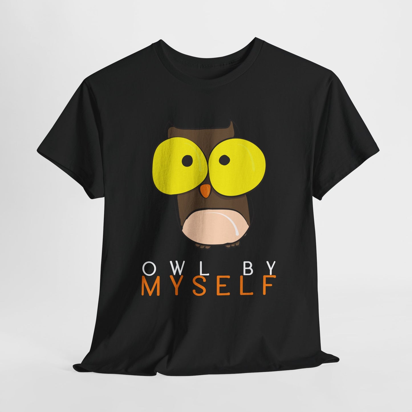 Teen/Adult Unisex Owl By Myself Tee – For the Proudly Introverted or Just Plain Punny