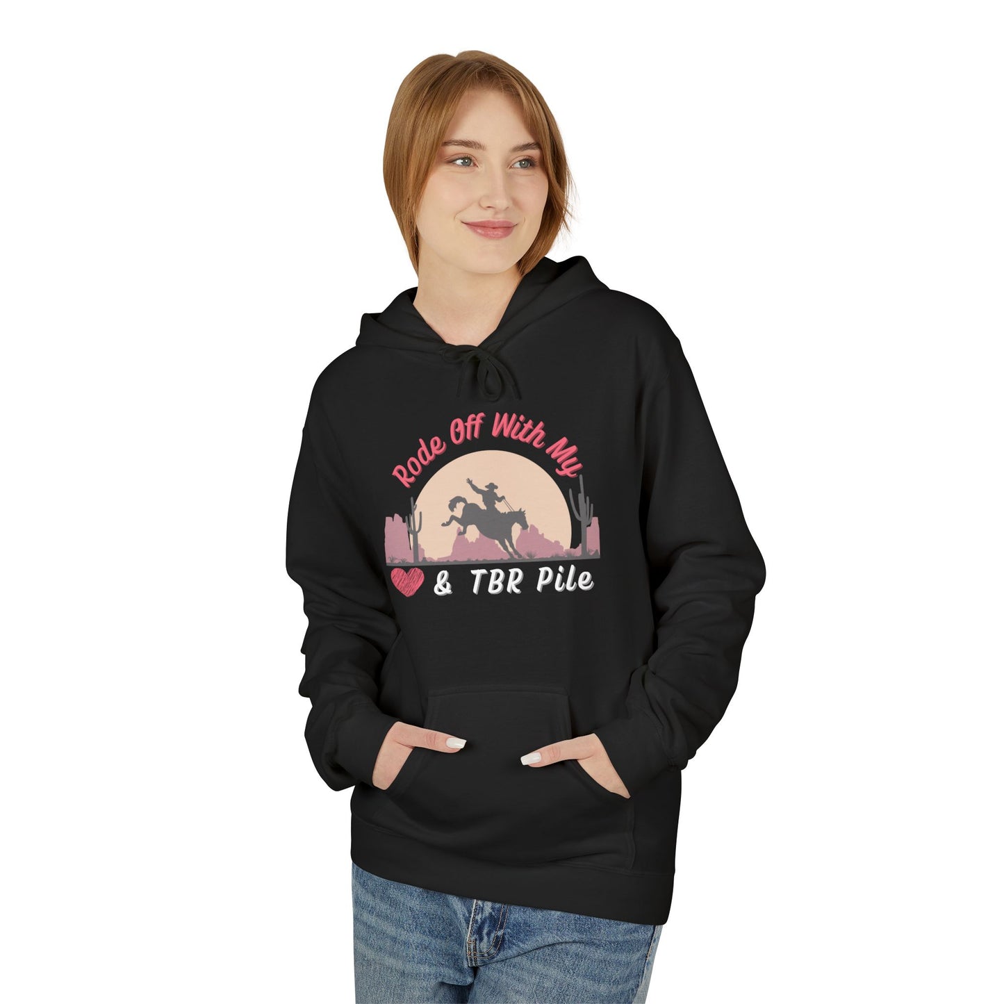 Teen/Adult Unisex Rode Off With My TBR Pile Western Hoodie