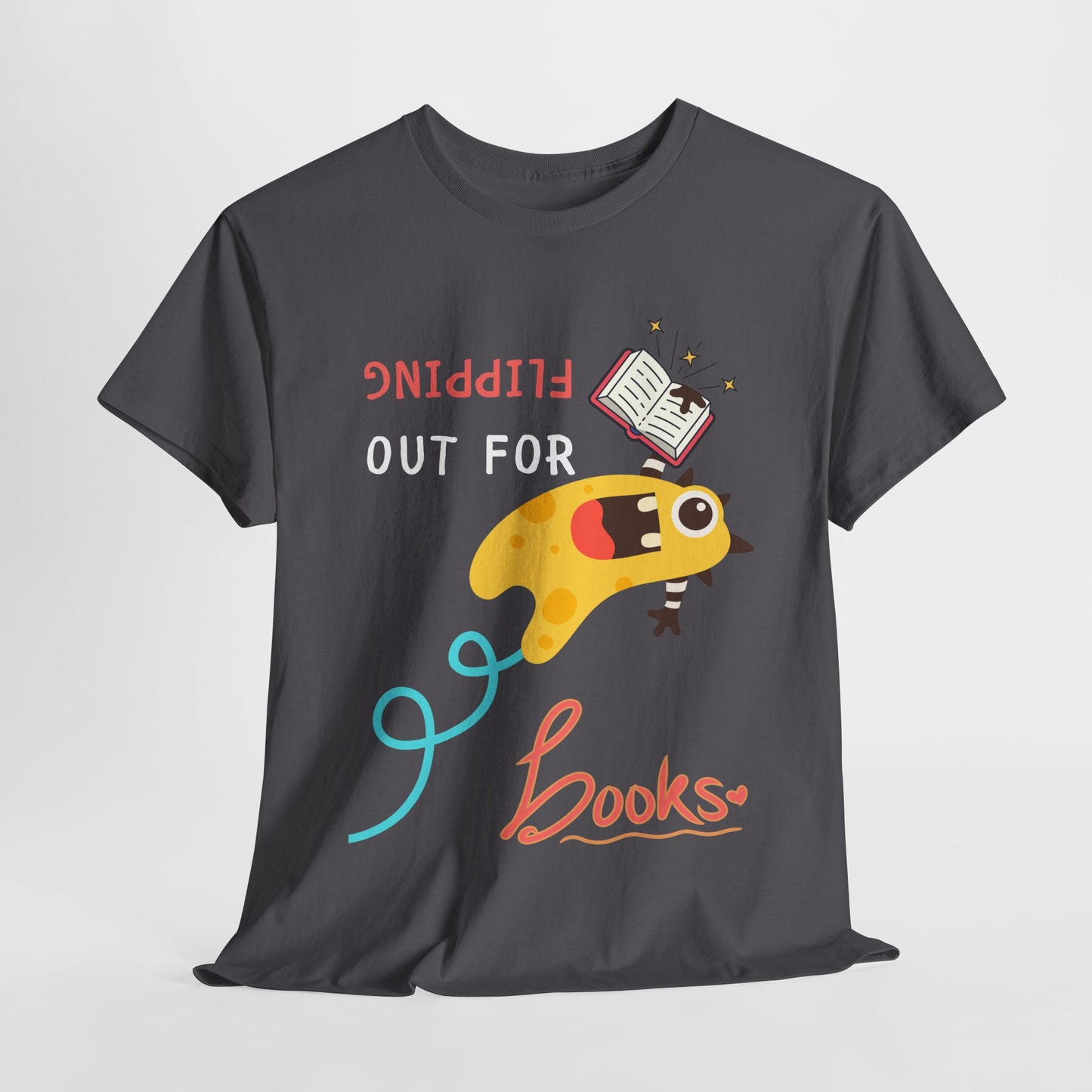 Teen/Adult Unisex Flipping Out for Books – Funny Upside-Down Reader Tee