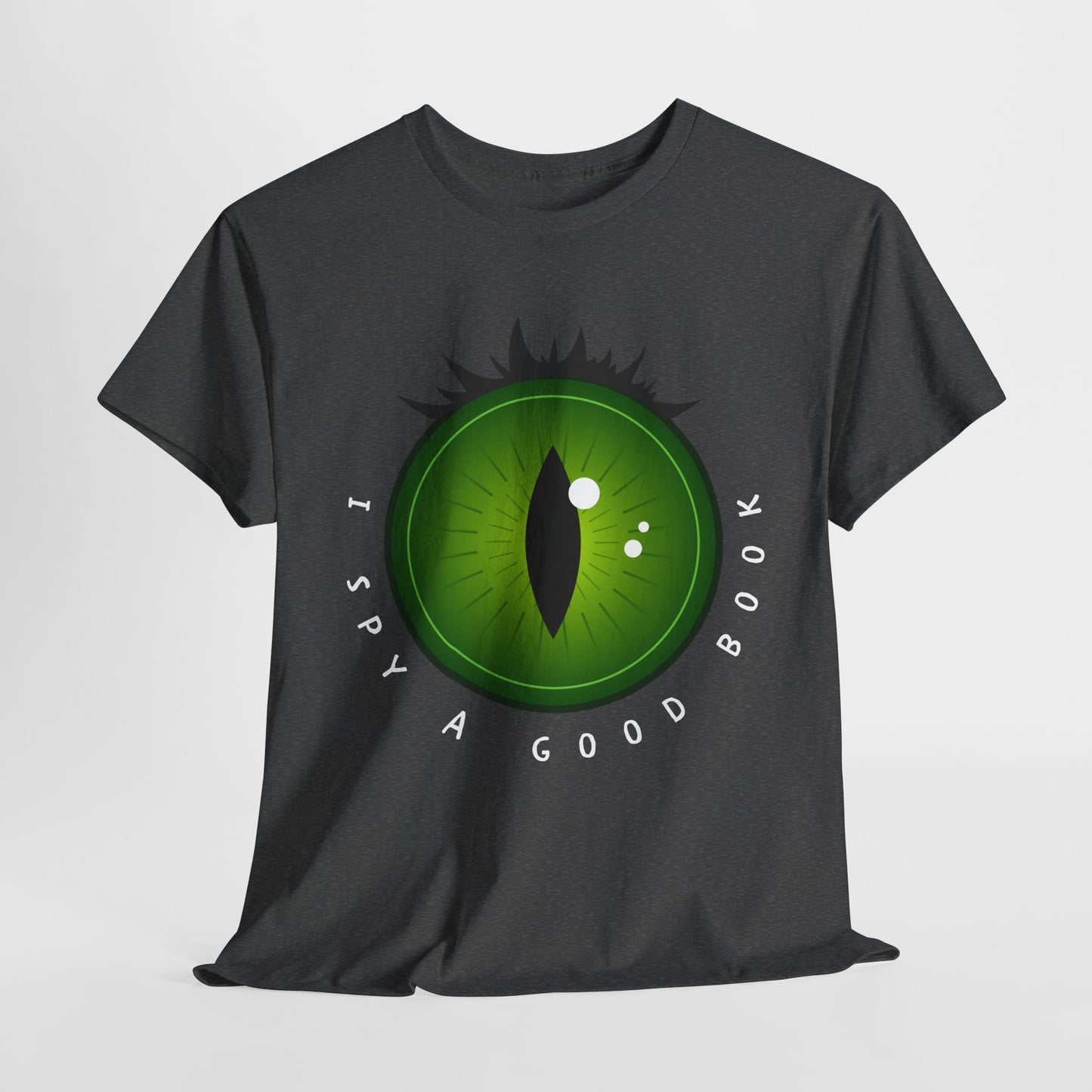 Teen/Adult Unisex “I Spy a Good Book” Reading Shirt – Bold Eyeball Tee for Book Lovers