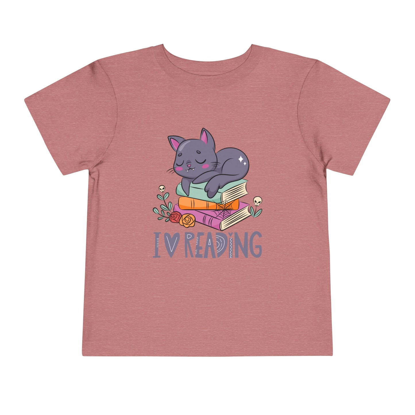 Toddler I Love Reading Cat Tee – Cute Bookworm Shirt for Little Readers