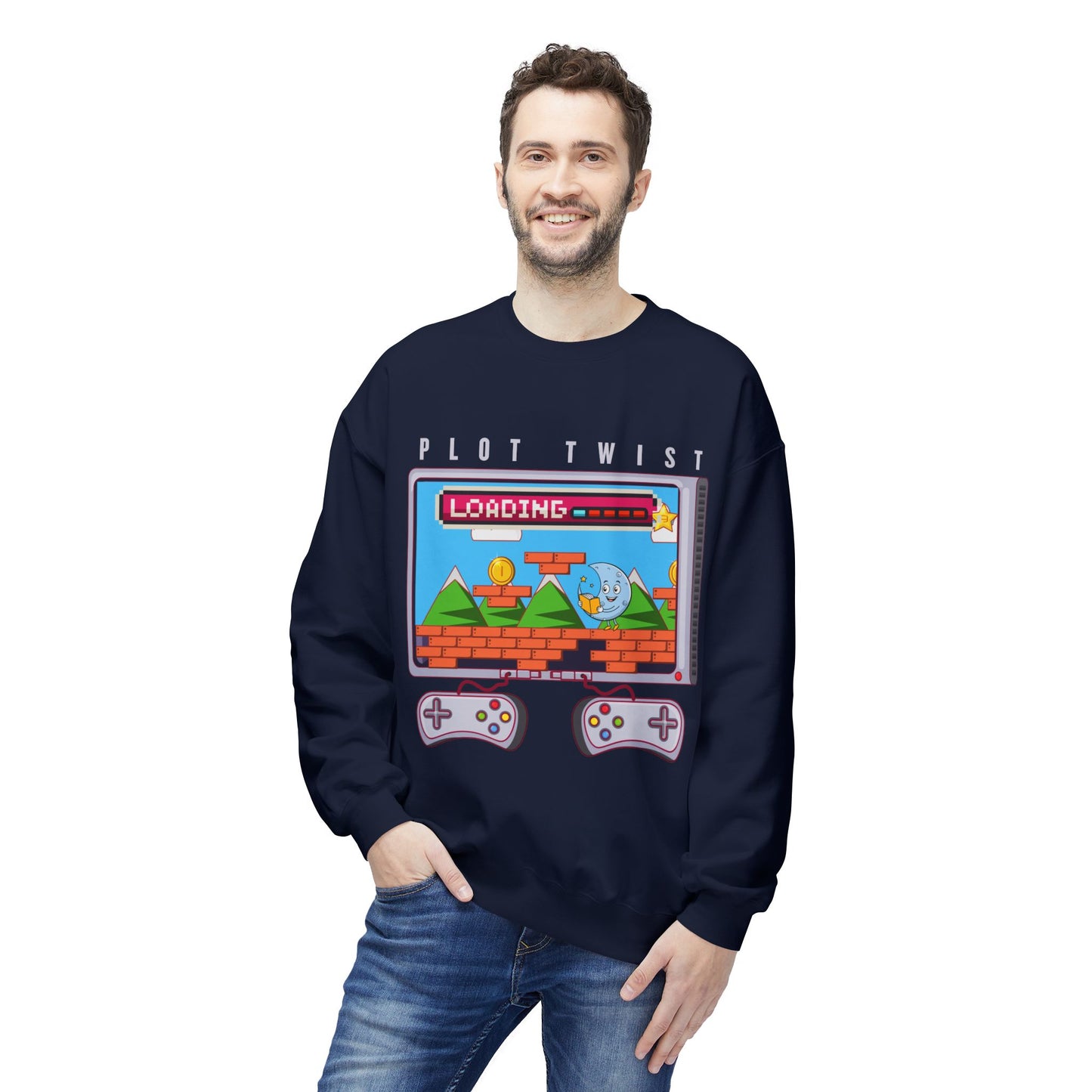 Teen/Adult Unisex Plot Twist Loading Crossover Sweatshirt for Readers and Players