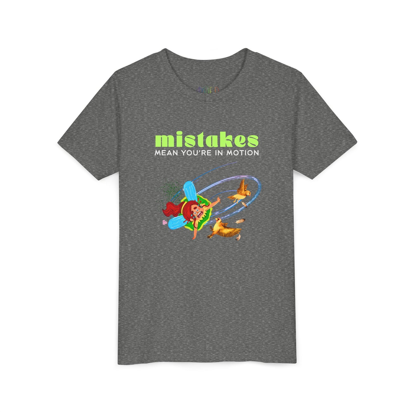 Youth MISTAKES Mean You're In Motion Tee – Growth Mindset Shirt for Curious Kids
