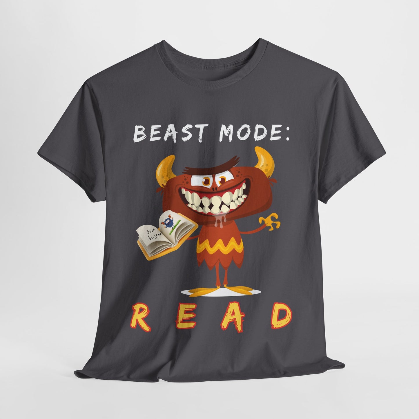 Teen/Adult Unisex “Beast Mode: READ” Tee – Fierce & Funny Reading Shirt for Book Warriors