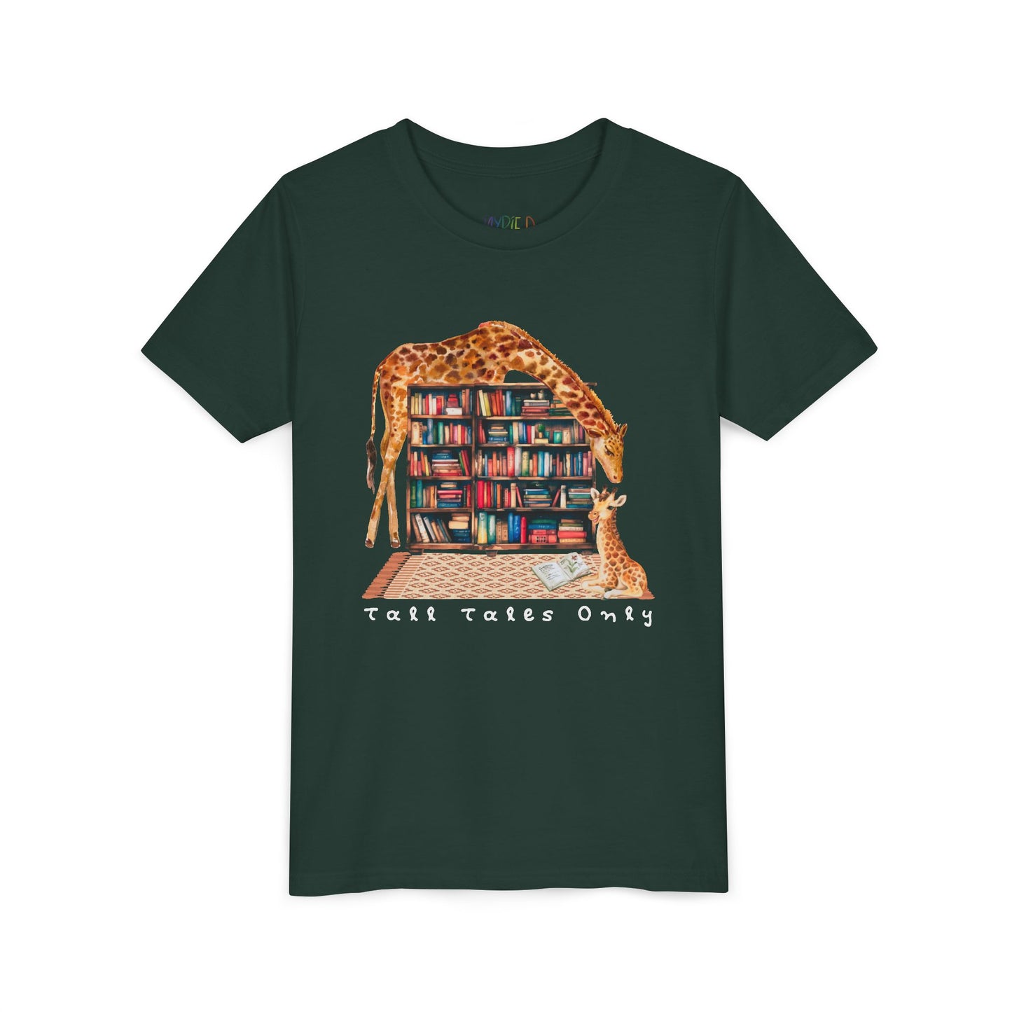 Youth Tall Tales Only Tee – Giraffe Book Shirt for Kids Who Love Big Stories