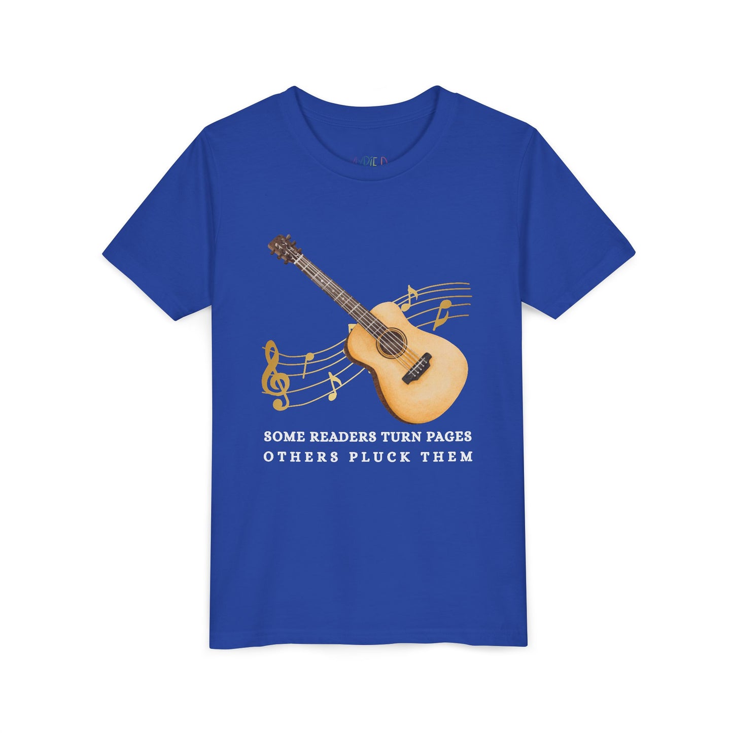 Youth Some Readers Turn Pages, Others Pluck Them Tee – Guitar Lover Shirt for Musical Bookworms