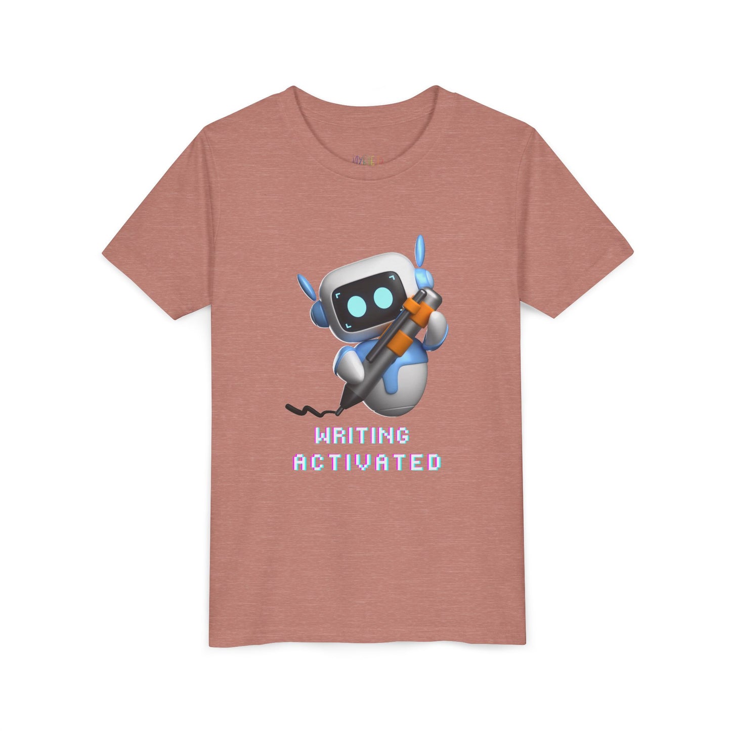 Youth Writing Activated Tee – Robot-Inspired Shirt for Creative Kids, For young writers ready to power up their pens!
