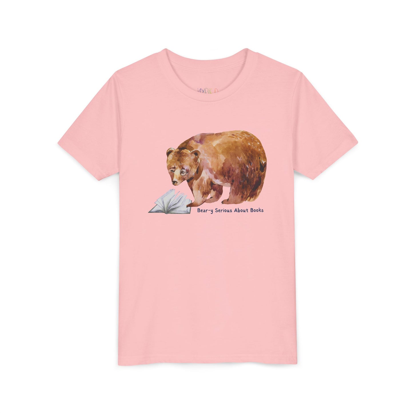 Youth Bear-y Serious About Books Tee – Funny Bear Shirt for Book-Loving Kids