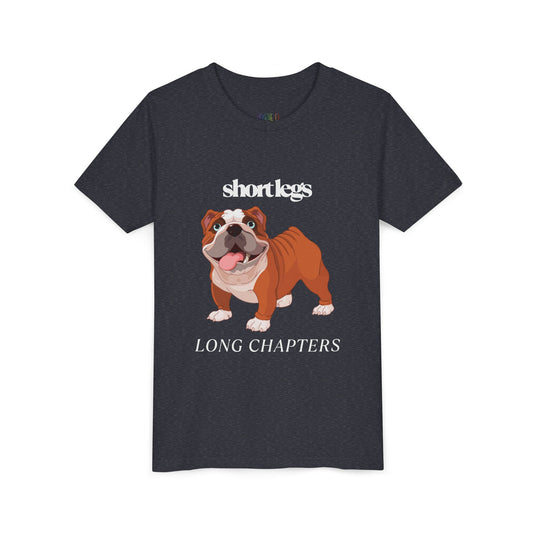 Youth Short Legs, Long Chapters T-Shirt – For Readers with Big Stories to Tell