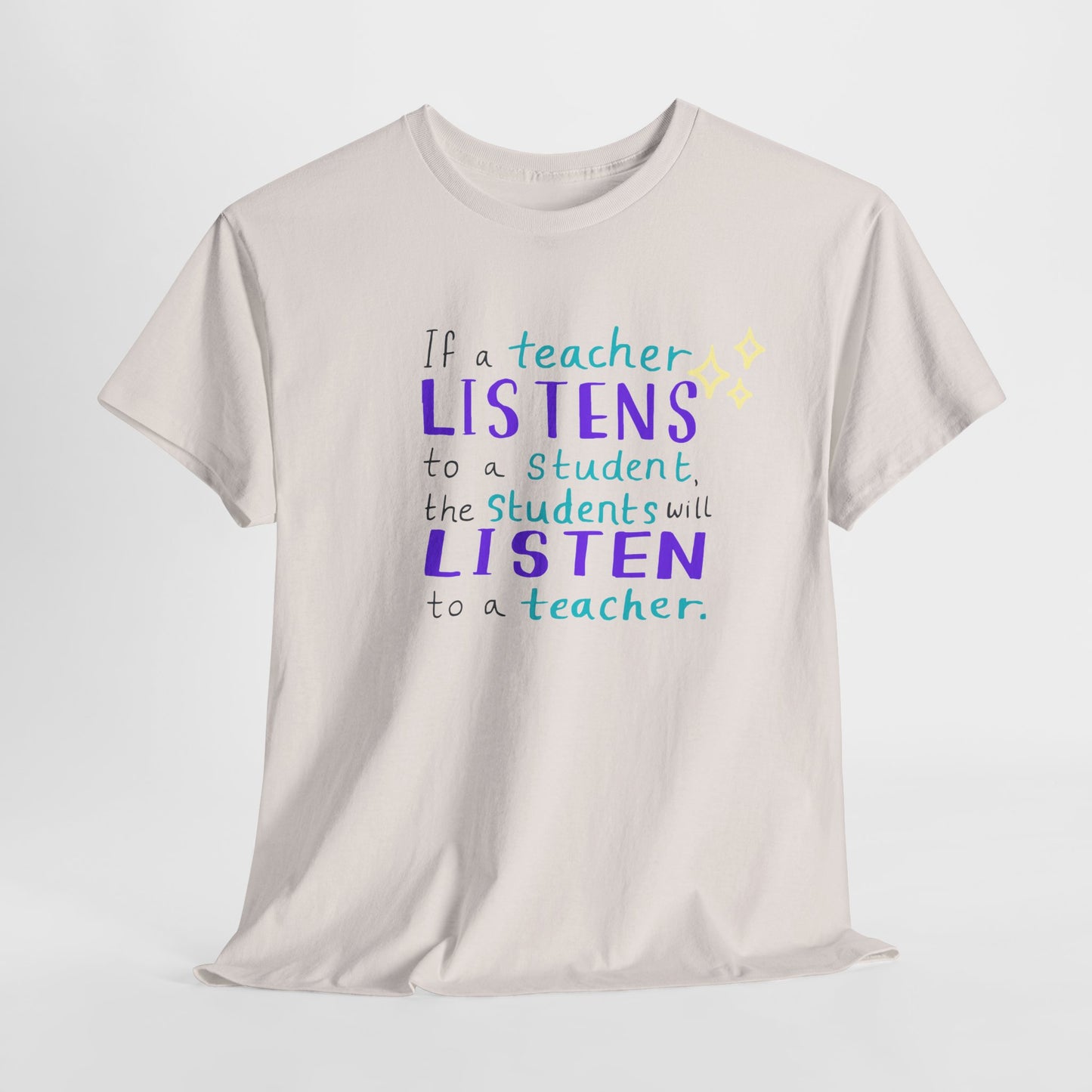 Teen/Adult Unisex Listen & Lead Teacher Tee – Inspiring Quote Shirt for Educators