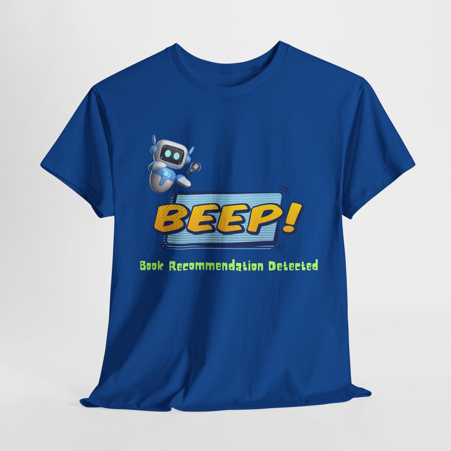Teen/Adult Unisex BEEP! Book Recommendation Detected Tee – A Geeky-Cool Gift for Readers Who Share the Love
