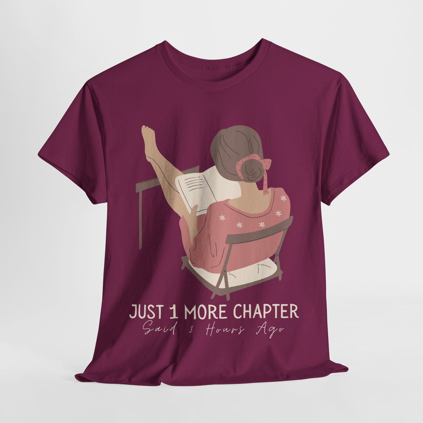 Teen/Adult Unisex Just One More Chapter Tee – Cozy Reader Edition