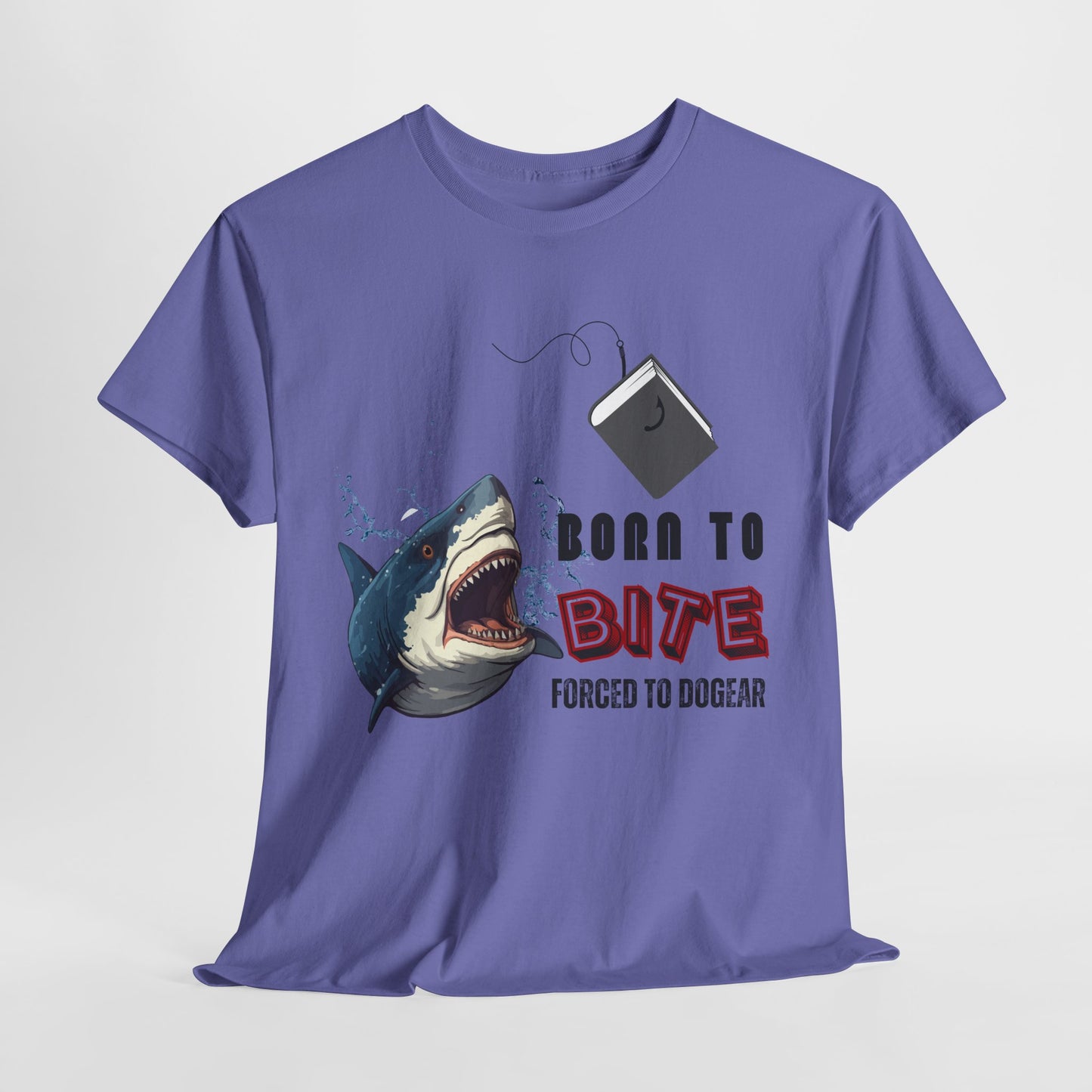 Teen/Adult Unisex Born to Bite Tee – Funny Shark Shirt for Bold Book Lovers
