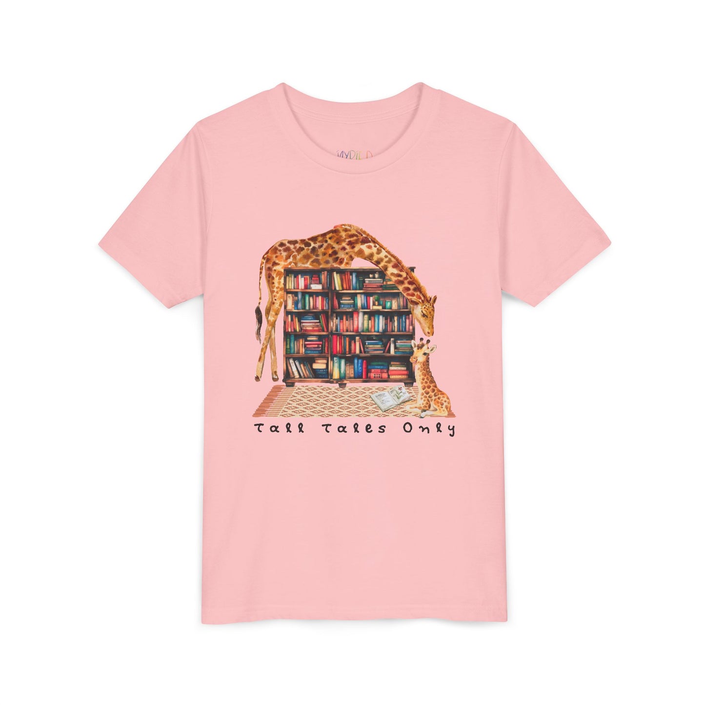 Youth Tall Tales Only Tee – Giraffe Book Shirt for Kids Who Love Big Stories
