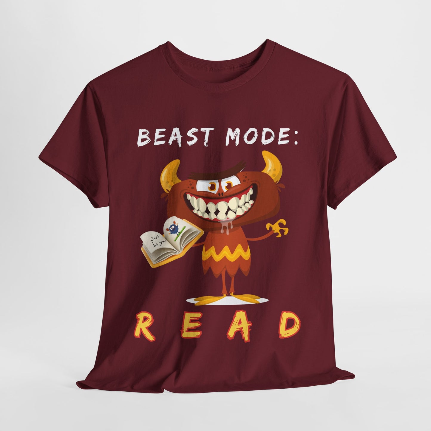 Teen/Adult Unisex “Beast Mode: READ” Tee – Fierce & Funny Reading Shirt for Book Warriors