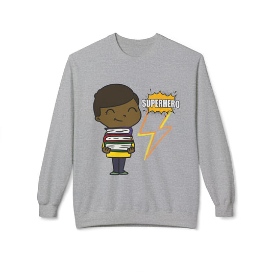 Teen/Adult Unisex Books Give Me Power Crewneck Superhero Reader Sweatshirt