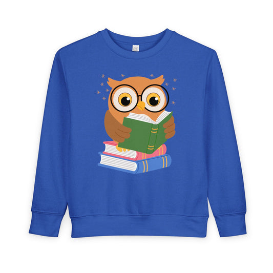 Toddler Wise Owl Reader Sweatshirt – Adorable Book Lover Crewneck for Kids