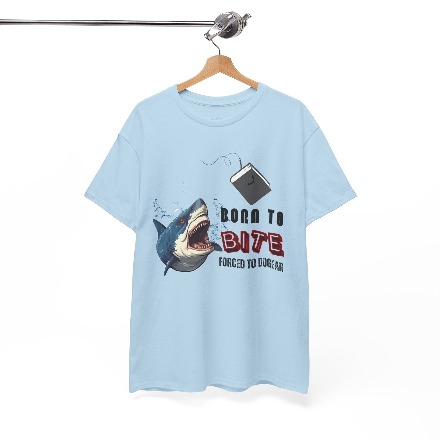 Teen/Adult Unisex Born to Bite Tee â€“ Funny Shark Shirt for Bold Book Lovers