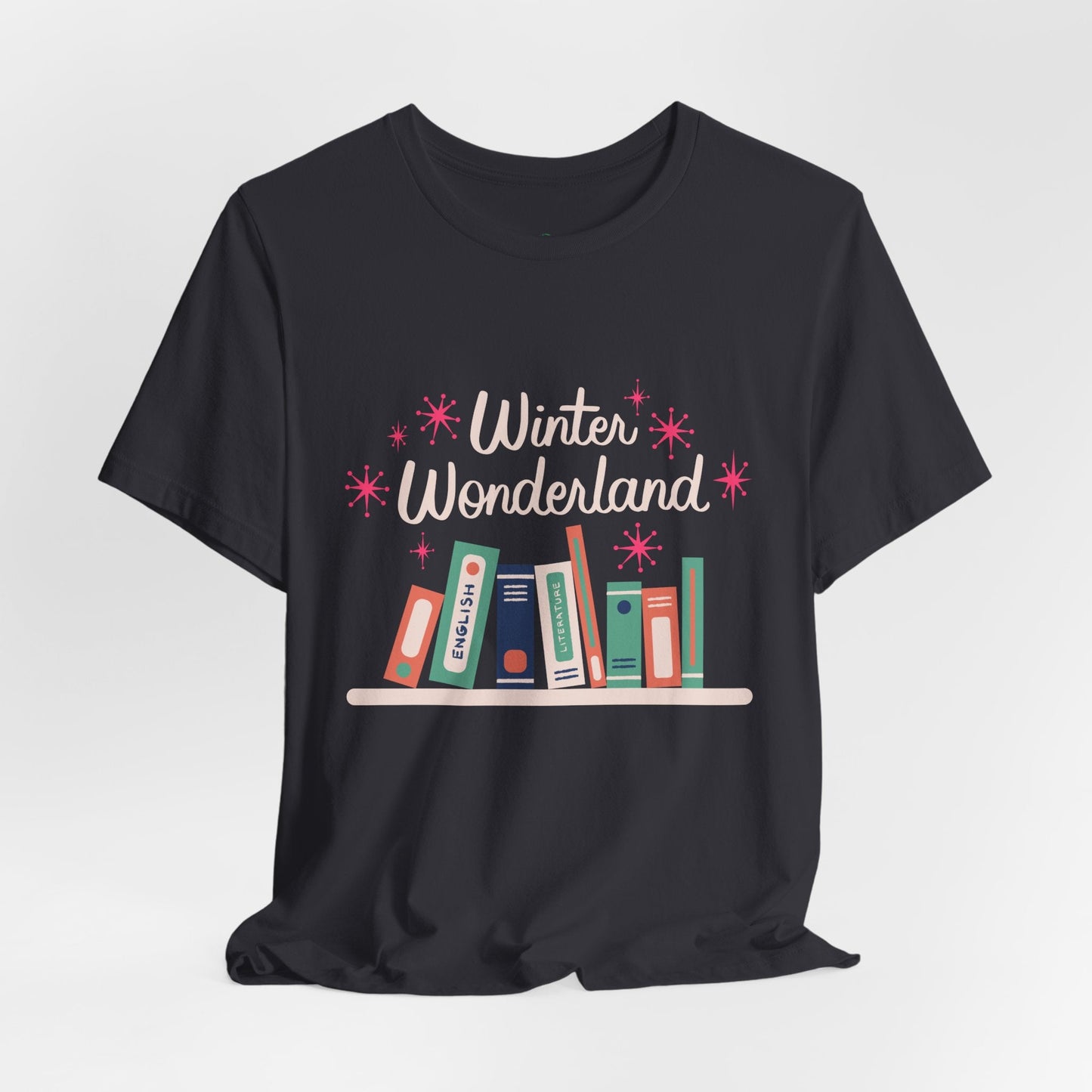 Teen/Adult Unisex Winter Wonderland T-Shirt â€“ Book Lover Holiday Design Printify