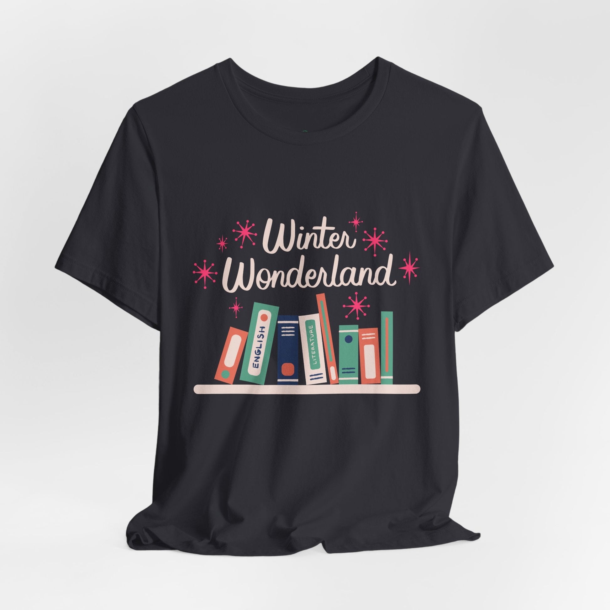Teen/Adult Unisex Winter Wonderland T-Shirt â€“ Book Lover Holiday Design Printify