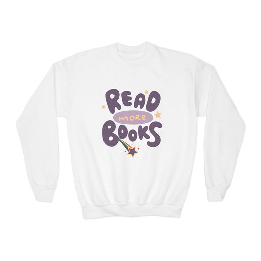 Youth Read More Books Sweatshirt – Shine Bright & Turn the Page