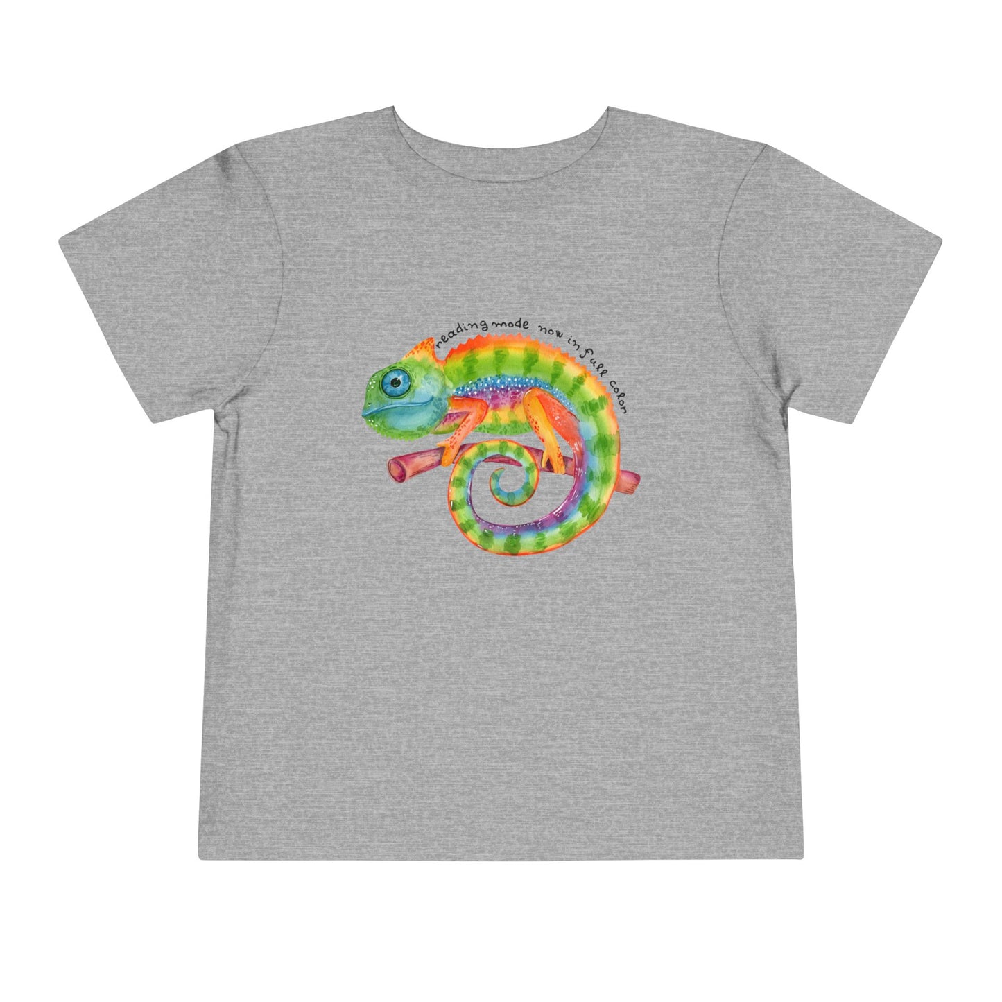 Toddler Reading Mode Chameleon Tee – Vibrant Book Lover Shirt for Kids