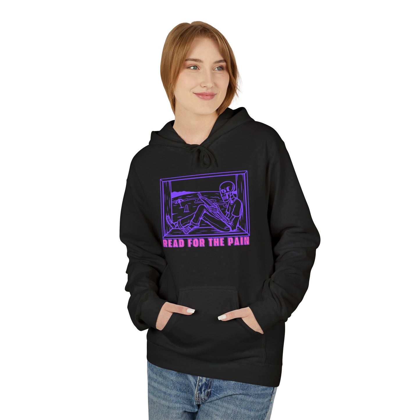 Teen/Adult Unisex Read for the Pain Neon Skeleton Hoodie