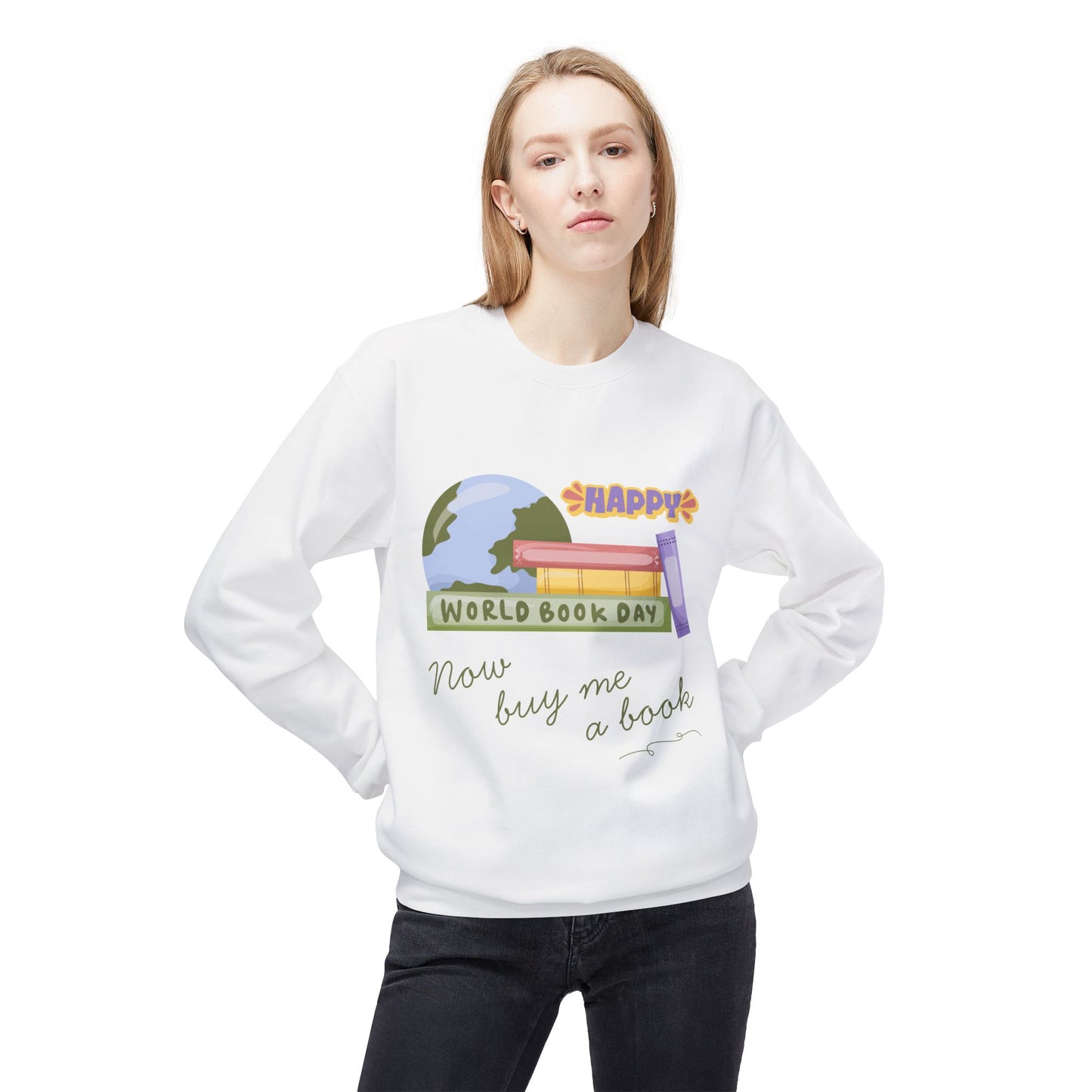 Teen/Adult Unisex Happy World Book Day Sweatshirt