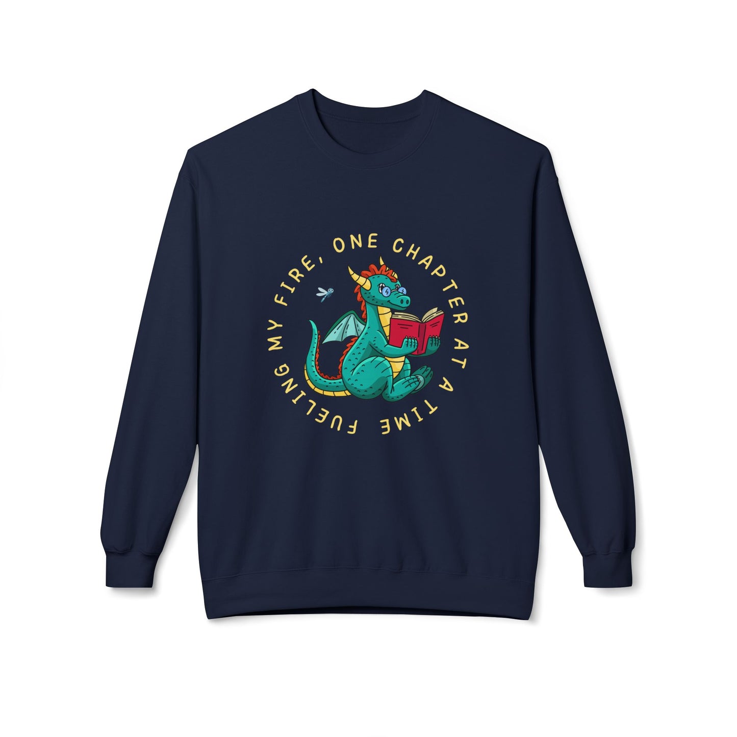 Teen/Adult Unisex Fueling My Fire Dragon Reading Sweatshirt