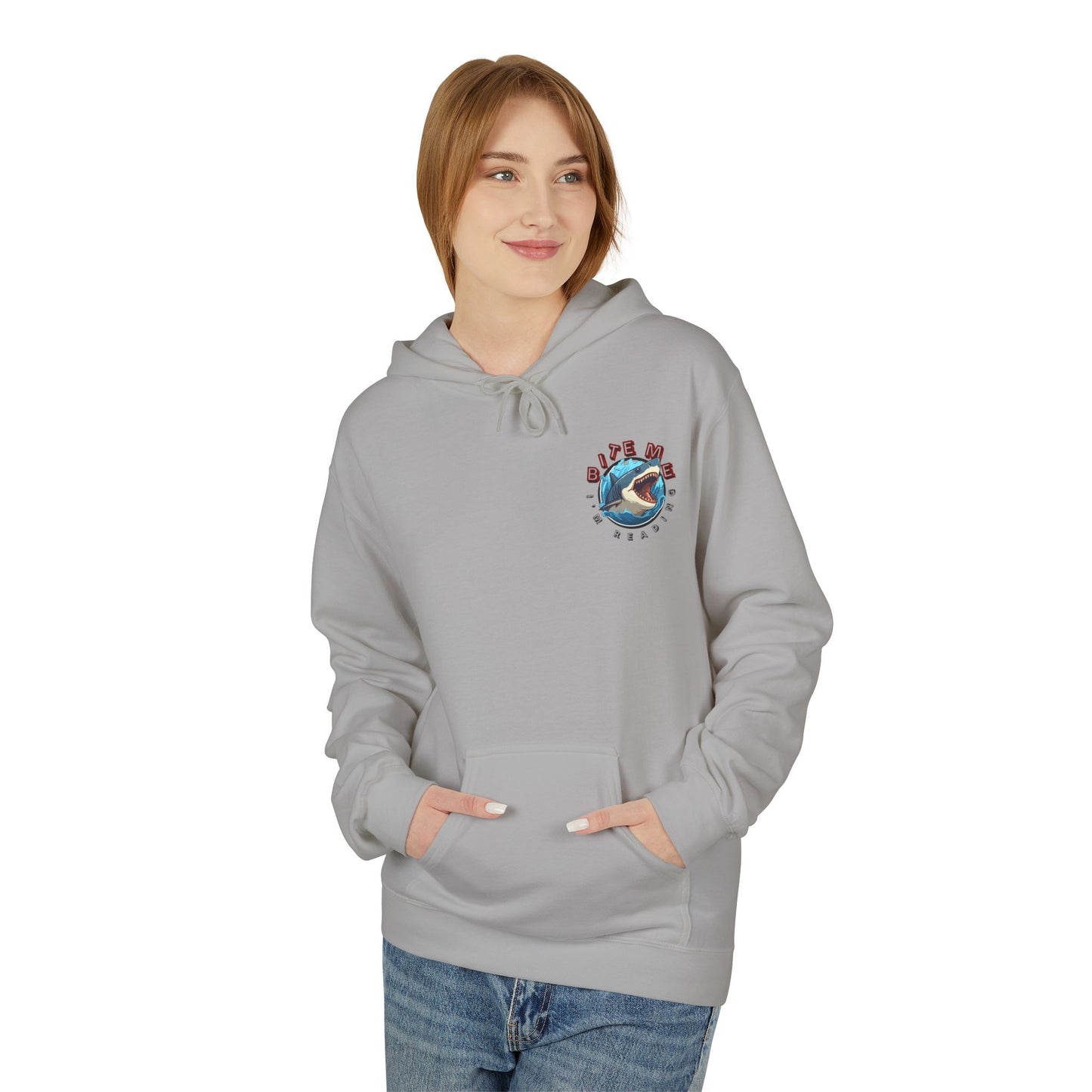 Teen/Adult Unisex Bite Me Shark Hoodie